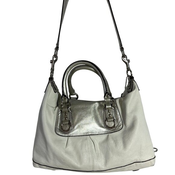 Coach ASHLEY SATCHEL Silver Ivory Shoulder Strap + BONUS Crossbody Strap F15445 - Picture 5 of 14